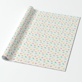 Niedliche Pastel Dino Geburtstagsgeschenke Geschenkpapier