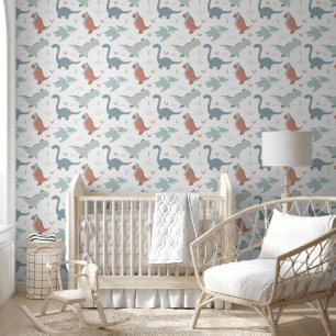 Niedliche Pastel Dinosaur Baby Kinderzimmer Peel & Tapete