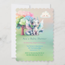 Niedliche Pastel Dragon Babydusche