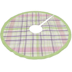 Niedliche Pastel Elegantes Retro Kariertes Muster Polyester Weihnachtsbaumdecke