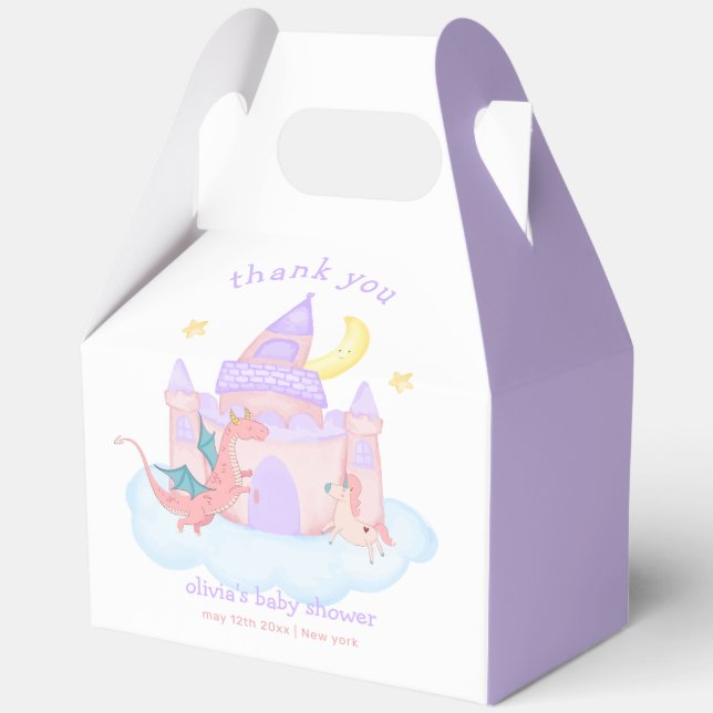 Niedliche Pastel Fairytale Dragon Unicorn Kinderdu Geschenkschachtel (Vorderseite)