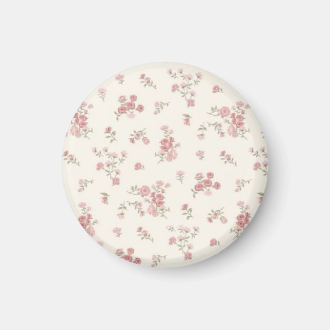 Niedliche Pastel Floral Magnet - Weichrosa Blume D (Vorne)