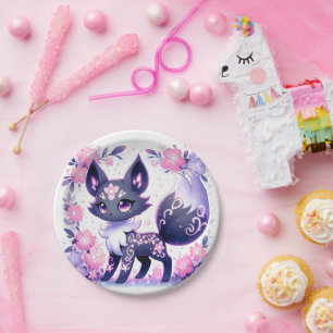 Niedliche Pastel Fox Babydusche Pappteller