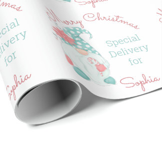 Niedliche Pastel Frohe Weihnachten, individueller  Geschenkpapier
