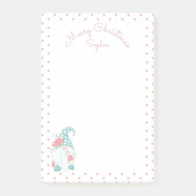 Niedliche Pastel Frohe Weihnachten, individueller  Post-it Klebezettel (Vorderseite)