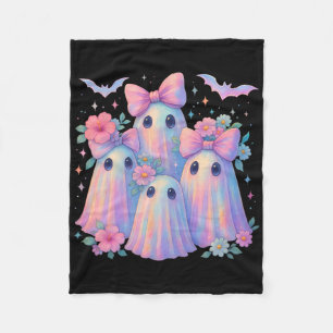 Niedliche Pastel Ghost Boo Crew Floral Matching Ha Fleecedecke