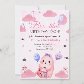 Niedliche Pastel Ghost Halloween Einladung