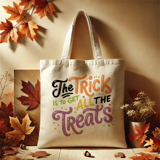 Niedliche Pastel Halloween "The Trick is all Lecke Tragetasche