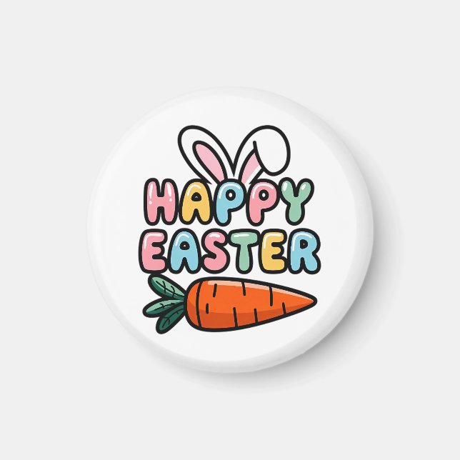Niedliche Pastel Happy Ostersonnige Ohren mit Karr Magnet (Vorne)