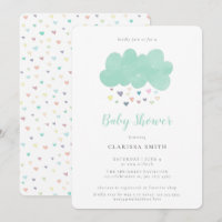 Niedliche Pastel Hearts Regen Cloud Baby Dusche