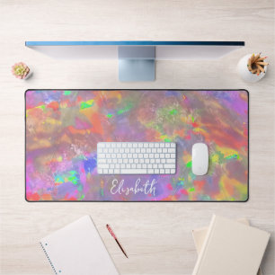 Niedliche Pastel Lila farbige Opal Giro Name Schreibtischunterlage