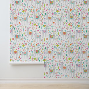 Niedliche Pastel Llama Muster Tapete