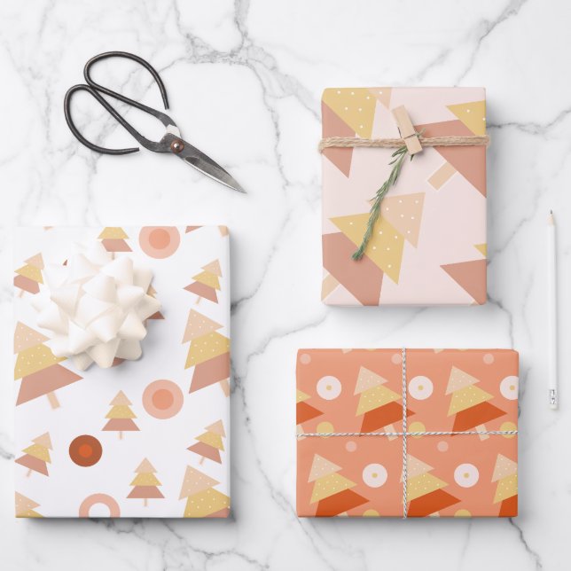 Niedliche Pastel Mid Blush Geschenkpapier Set (Vorderseite)