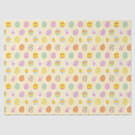 Niedliche Pastel Ostereier Muster Frühlingsgelb Seidenpapier