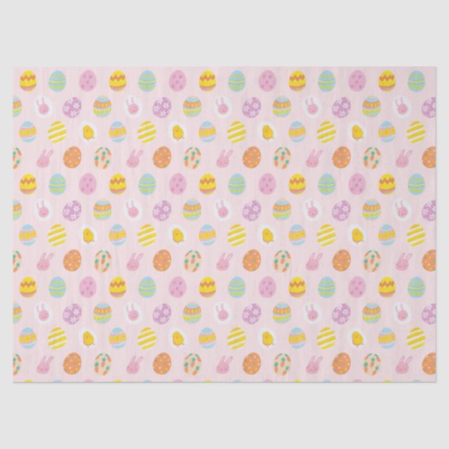Niedliche Pastel Ostereier Muster Rosa Seidenpapier (Vorderseite)