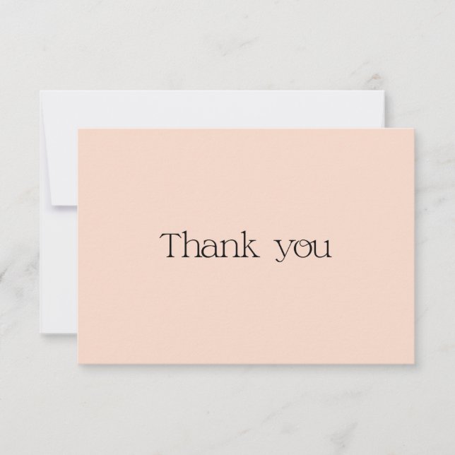 Niedliche Pastel Peach Typografy Swash Dankeschön  Dankeskarte (Vorderseite)