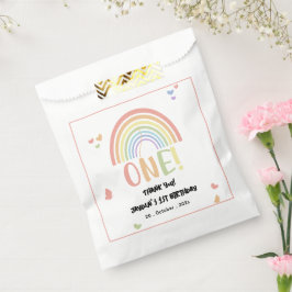 Niedliche Pastel Rainbow 1. Geburtstag Geschenktütchen