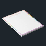 Niedliche Pastel Regenbogenstreifen Personalisiert Notizblock<br><div class="desc">Candy Pastel Rainbow Stripes Personalisiert Notepad</div>