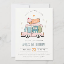 Niedliche Pastel Sweet One Ice Cream Truck 1. Gebu