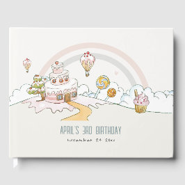 Niedliche Pastel Sweet Time Candy Land Kindergebur Gästebuch
