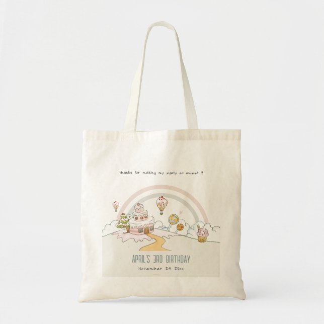 Niedliche Pastel Sweet Time Candy Land Kindergebur Tragetasche (Vorne)