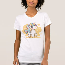 Niedliche Pastel Unicorn Gelber T - Shirt