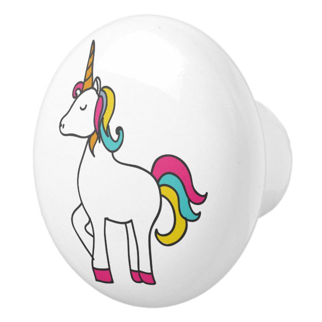 Niedliche Pastel Unicorn Keramikknauf (Rechts)