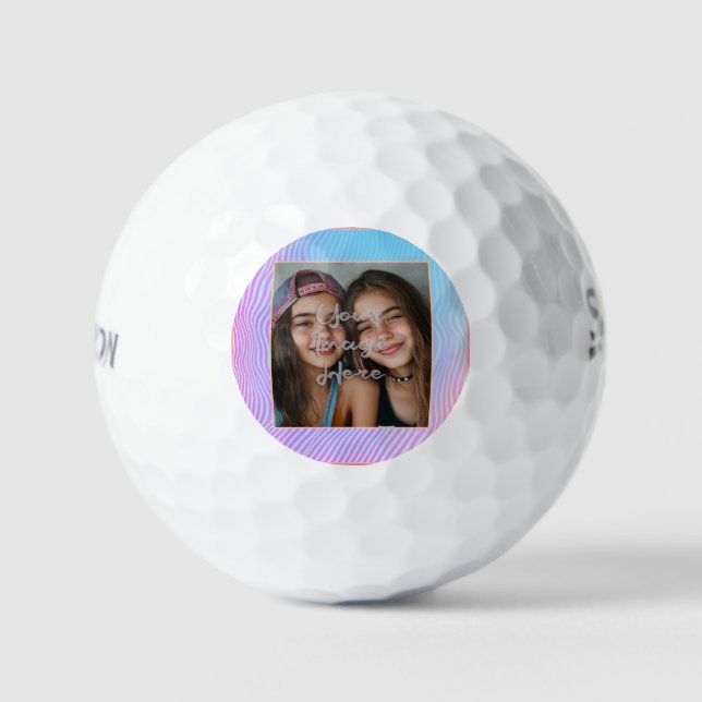 Niedliche Pastel Vaporwave Strip Foto Border Golfball (Vorderseite)