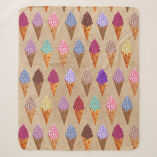 Niedliche Pastel Watercolor Ice Cream Baby Kinderz Sherpadecke