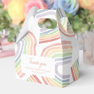 Niedliche Pastel Watercolor Rainbow Baby Duschkabi Geschenkschachtel