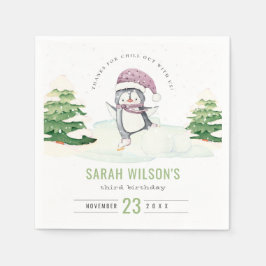 Niedliche Pastel Winter Pinguin Kinder jeden Alter Serviette