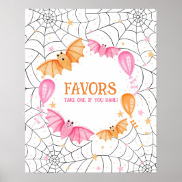 Niedliche Pastelbäder und Spinnennetze Halloween Poster