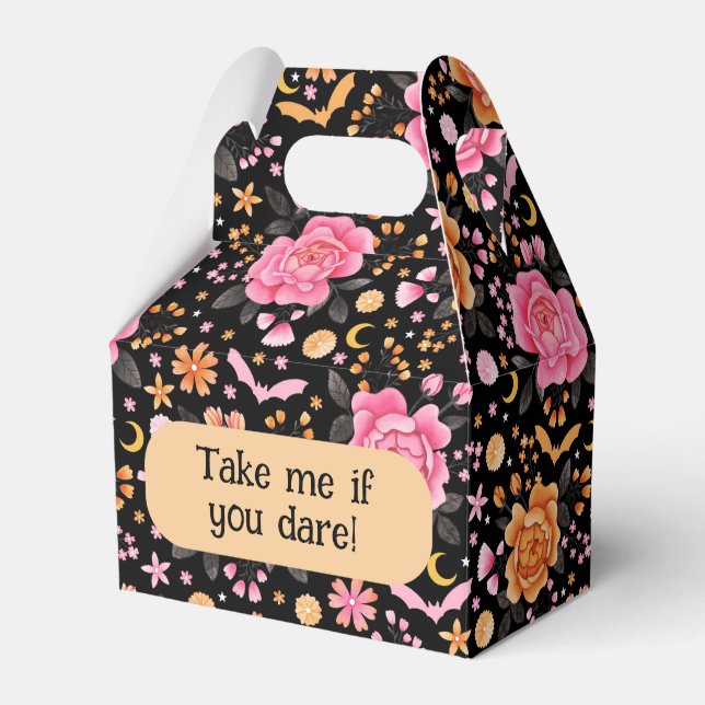 Niedliche Pastelbats Halloween und Florals Geschenkschachtel (Vorderseite)