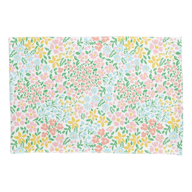 Niedliche Pastelgarten Blume Muster Kissenbezug (Vorderseite)