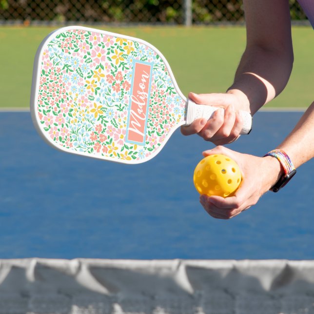 Niedliche Pastelgarten Blume Muster Pickleball Schläger (InSitu)