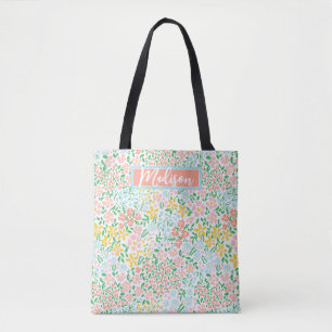 Niedliche Pastelgarten Blume Muster Tasche