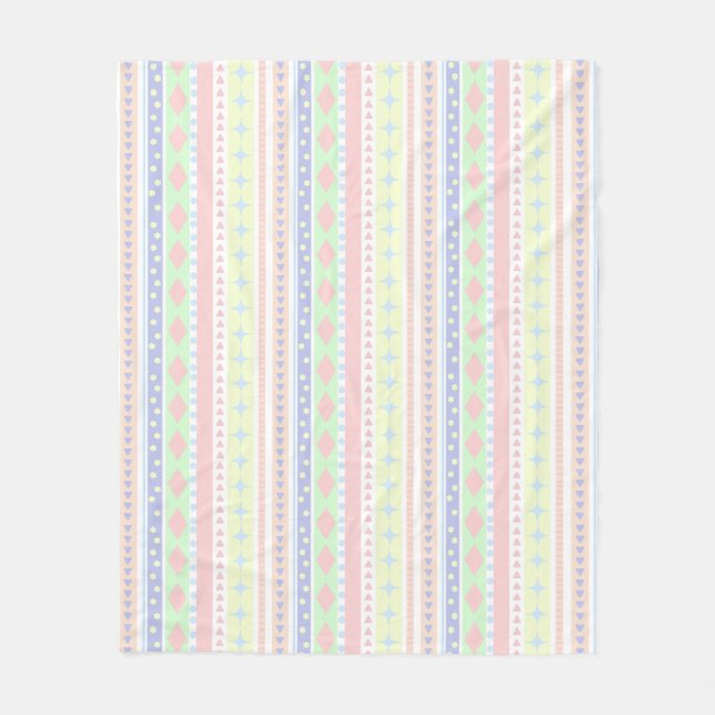 Niedliche Pastell Baby Print Fleecedecke (Vorderseite)