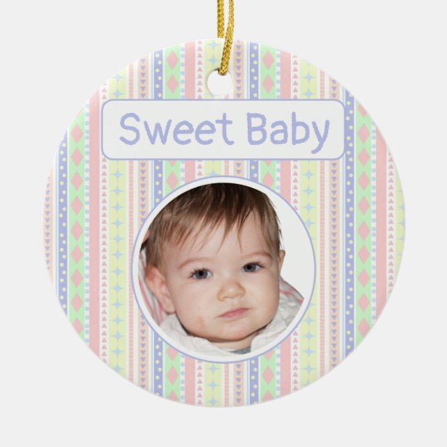 Niedliche Pastell Baby Print Keramik Ornament (Vorne)