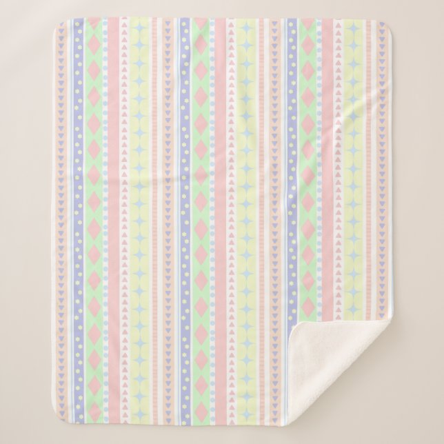 Niedliche Pastell Baby Print Sherpadecke (Vorderseite)