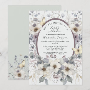 Niedliche Pastell-Blume Butterfly Lavender Yellow  Einladung