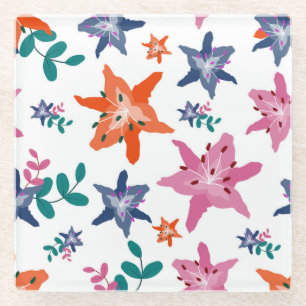 Niedliche Pastell-Blume Glasuntersetzer