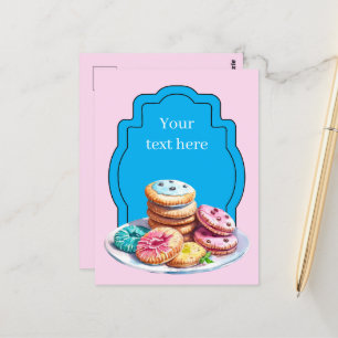 Niedliche Pastell-Cookies ergänzen Text Postkarte