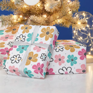 Niedliche Pastell Floral Geschenkpapier