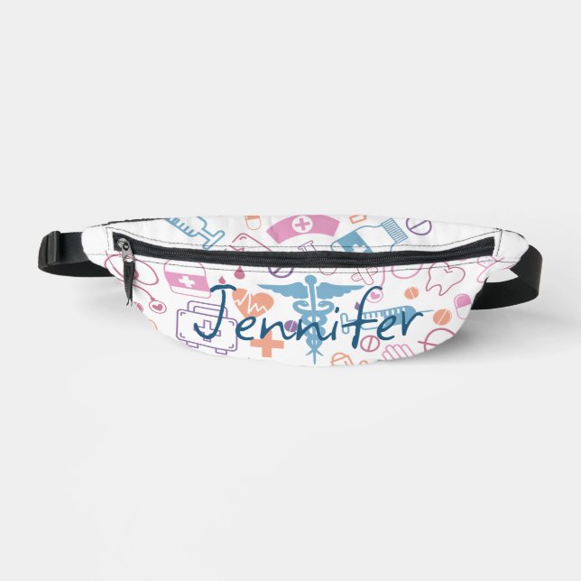 Niedliche Pastell-Pflege Symbol Clip Art Individue Bauchtasche (Vorderseite)