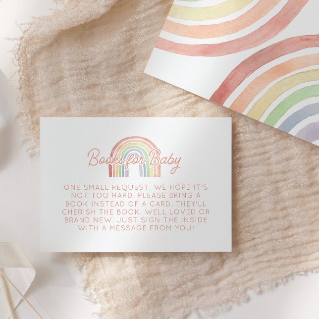 Niedliche Pastell Watercolor Regenbogenbücher für  Begleitkarte (Von Creator hochgeladen)