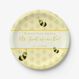 Niedliche Pastell Yellow Honey Bee Baby Dusche Dec Pappteller
