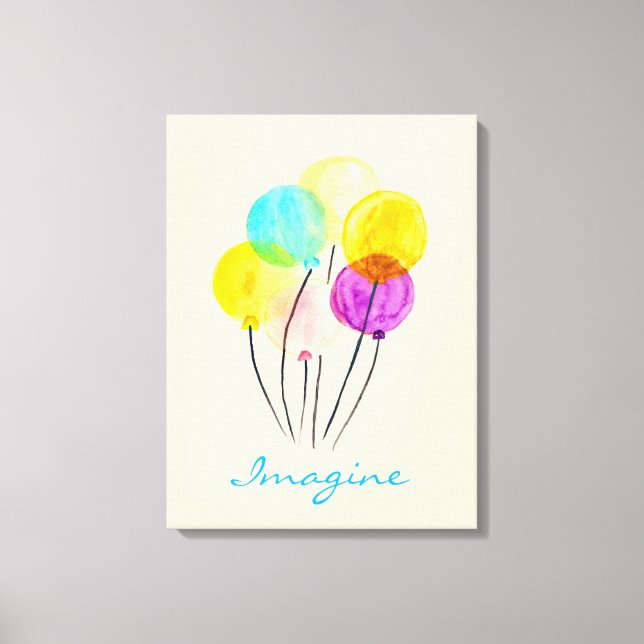 Niedliche Pastellballons Leinwanddruck (Vorderseite)