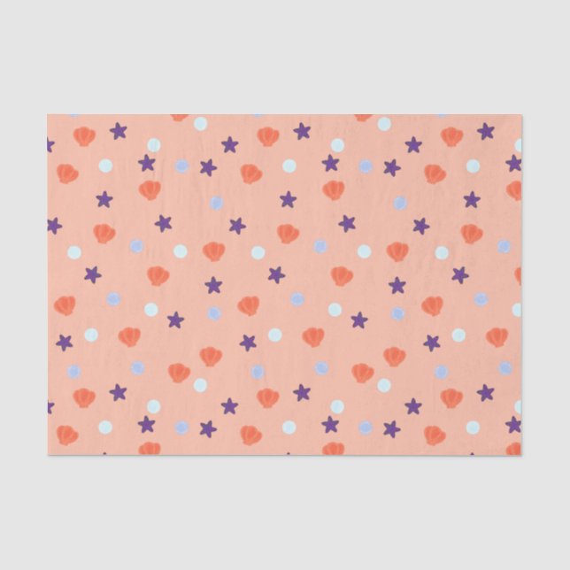 Niedliche Pastelle Halloween Ocean Seashells & Sea Seidenpapier (Vorderseite)
