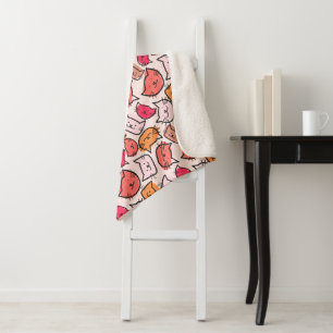 Niedliche Pastellfarben, heißrosa und orangefarben Sherpadecke