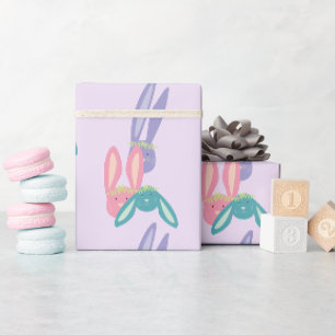 Niedliche Pastellfarben - Muster auf Lila Geschenkpapier